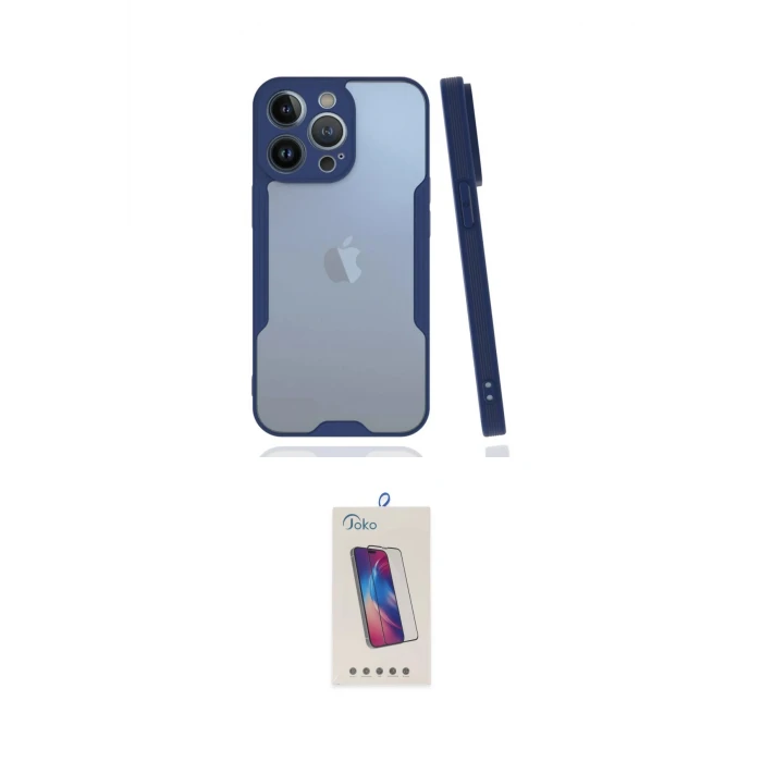 ieg™ iPhone 14 Pro Max Kılıf Atlas Asil Serisi - Siyah Joko 5D Cam