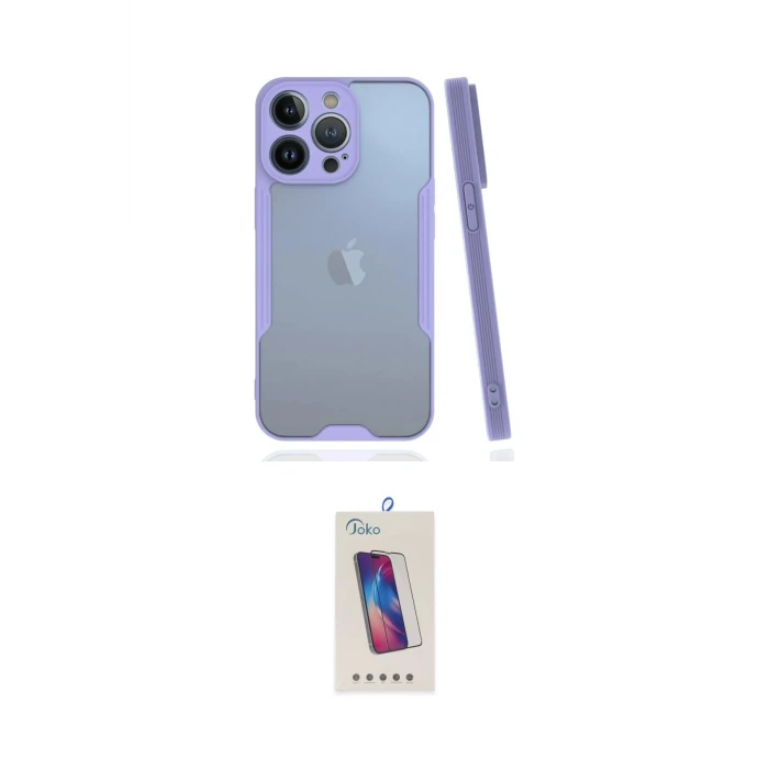 ieg™ iPhone 14 Pro Max Kılıf Atlas Asil Serisi - Siyah Joko 5D Cam