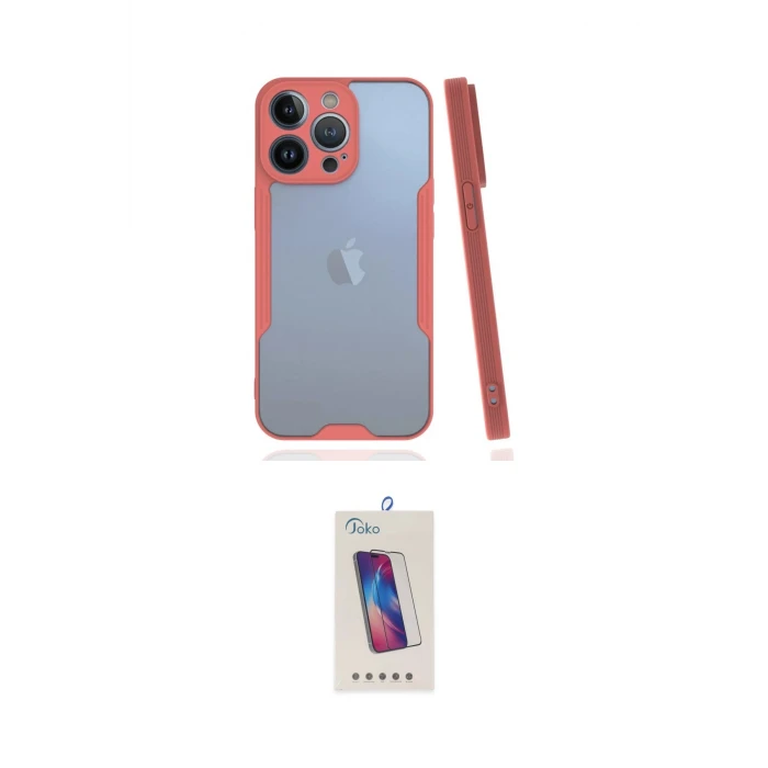 ieg™ iPhone 14 Pro Max Kılıf Atlas Asil Serisi - Siyah Joko 5D Cam
