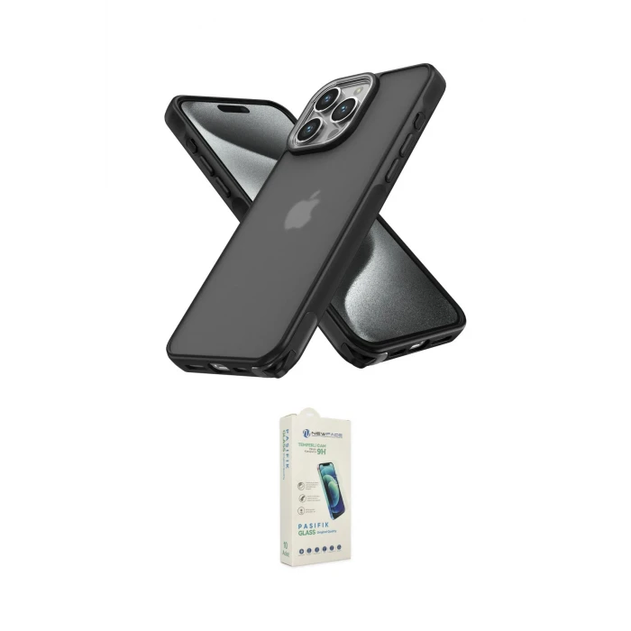 ieg™ iPhone 14 Pro Max Kılıf Atlas Form - Şeffaf Pasifik Cam Ekran Koruyucu