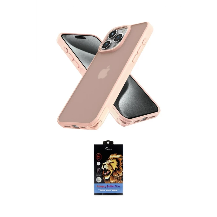 ieg™ iPhone 14 Pro Max Kılıf Atlas Form - Siyah Buffer Hayalet Cam Ekran Koruyucu