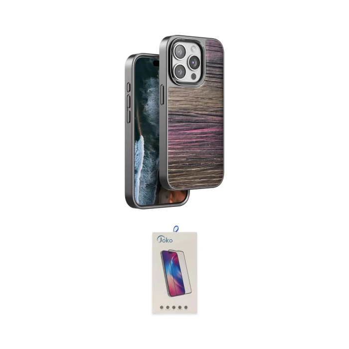 ieg™ iPhone 14 Pro Max Kılıf Atlas Minimal Özel Seri - Siyah Joko 5D Cam