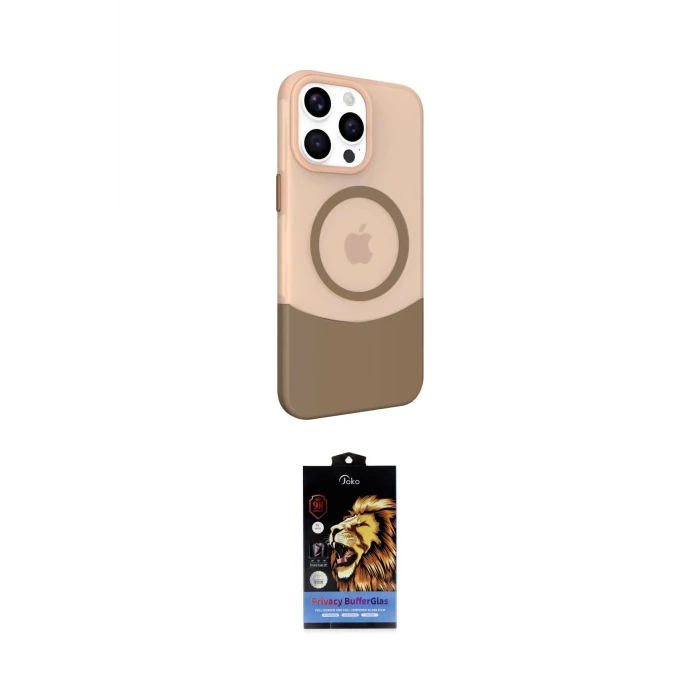 ieg™ iPhone 14 Pro Max Kılıf Çekirdek Asil Özel Seri - Siyah Buffer Hayalet Cam Ekran Koruyucu