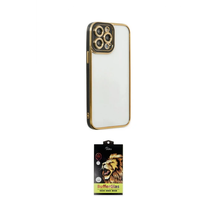 ieg™ iPhone 14 Pro Max Kılıf Çekirdek Klasik Serisi - Siyah Buffer Cam Ekran Koruyucu