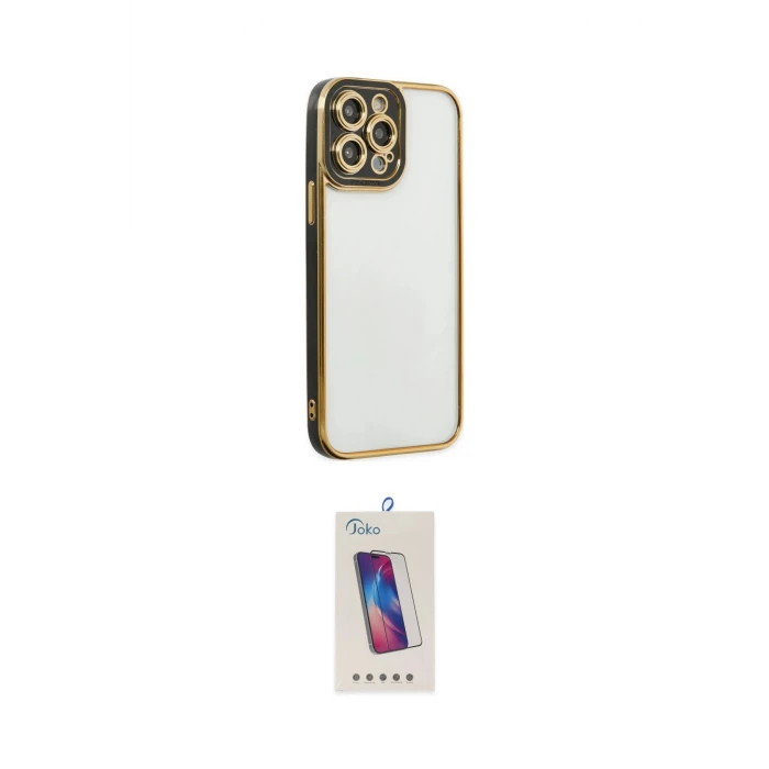 ieg™ iPhone 14 Pro Max Kılıf Çekirdek Klasik Serisi - Siyah Joko 5D Cam