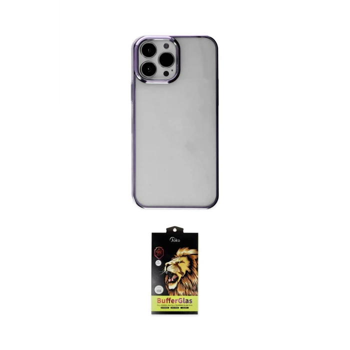 ieg™ iPhone 14 Pro Max Kılıf Doruk Doku Prime - Siyah Buffer Cam Ekran Koruyucu