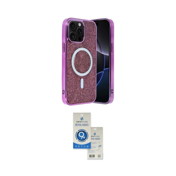 ieg™ iPhone 14 Pro Max Kılıf Eksen Çizgi - Şeffaf Royal Nano Ekran Koruyucu