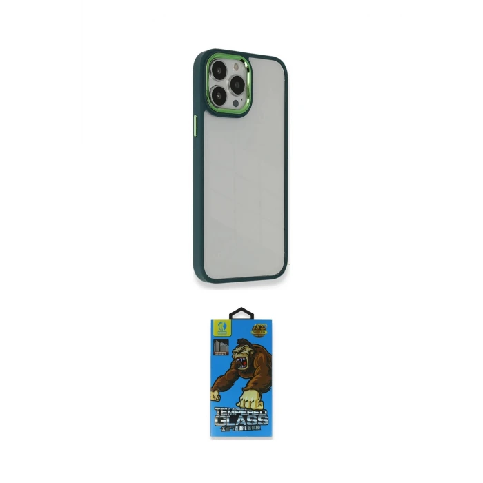 ieg™ iPhone 14 Pro Max Kılıf Eksen Doku Prime - Siyah 18D Cam Ekran Koruyucu