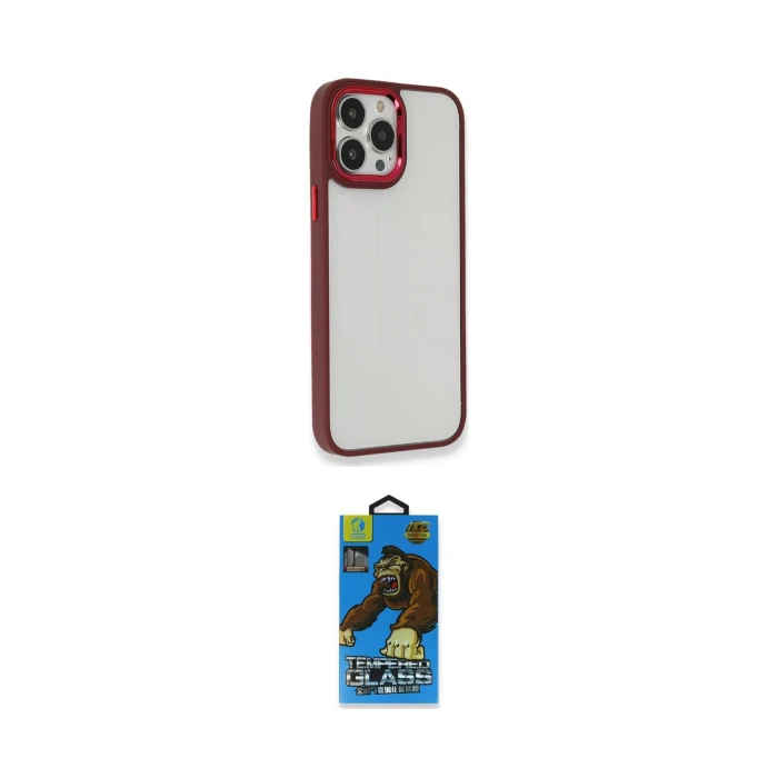 ieg™ iPhone 14 Pro Max Kılıf Eksen Doku Prime - Siyah 18D Cam Ekran Koruyucu