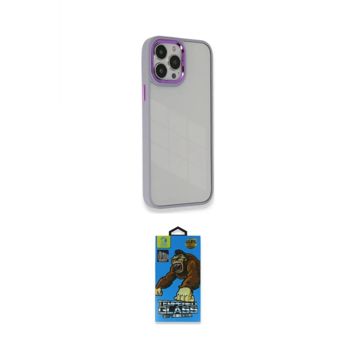 ieg™ iPhone 14 Pro Max Kılıf Eksen Doku Prime - Siyah 18D Cam Ekran Koruyucu