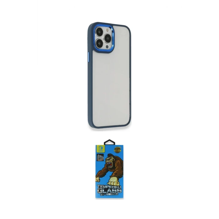 ieg™ iPhone 14 Pro Max Kılıf Eksen Doku Prime - Siyah 18D Cam Ekran Koruyucu