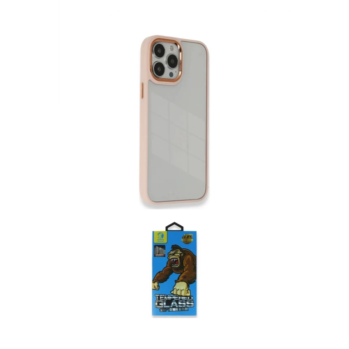 ieg™ iPhone 14 Pro Max Kılıf Eksen Doku Prime - Siyah 18D Cam Ekran Koruyucu