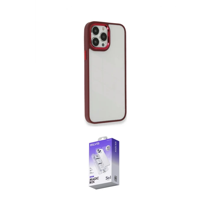 ieg™ iPhone 14 Pro Max Kılıf Eksen Doku Prime - Siyah Bilvis 5in1 3D Magic Cam Ekran Koruyucu