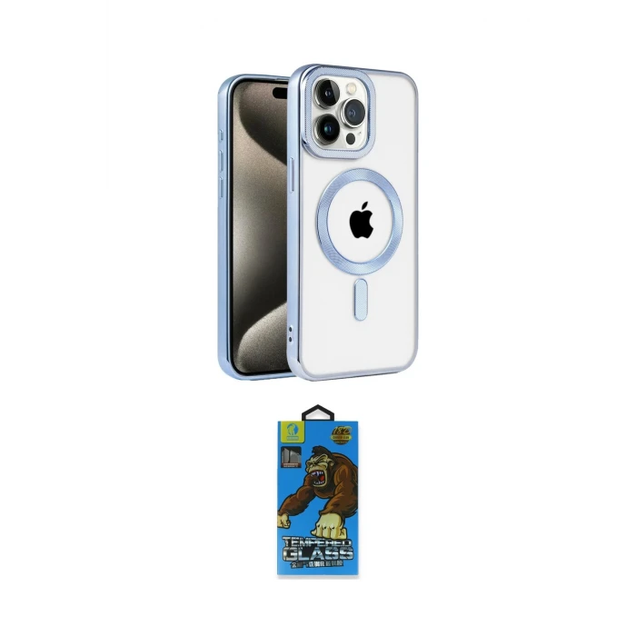 ieg™ iPhone 14 Pro Max Kılıf Eksen Form Koleksiyonu - Siyah 18D Cam Ekran Koruyucu