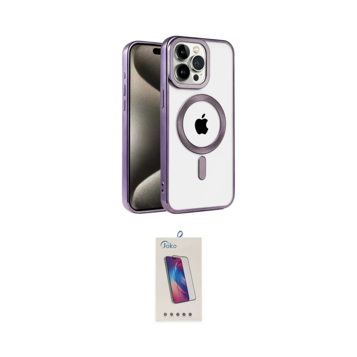 ieg™ iPhone 14 Pro Max Kılıf Eksen Form Koleksiyonu - Siyah Joko 5D Cam