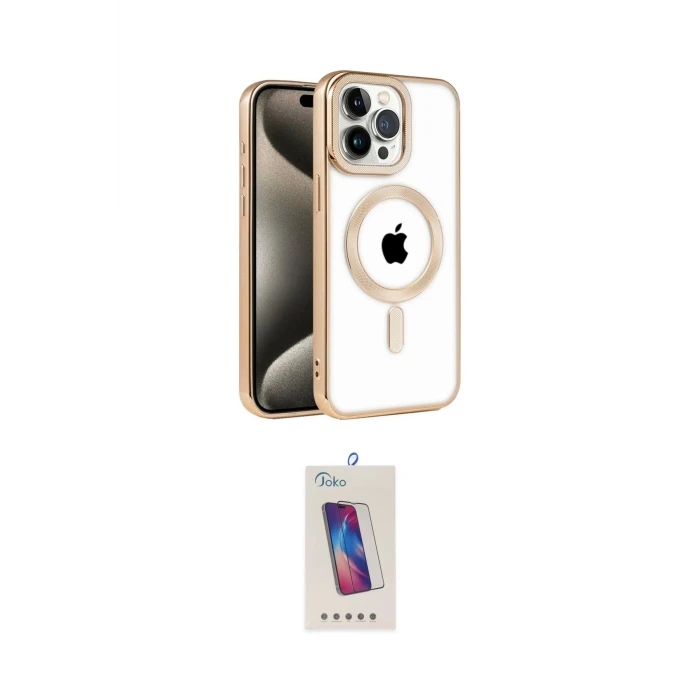 ieg™ iPhone 14 Pro Max Kılıf Eksen Form Koleksiyonu - Siyah Joko 5D Cam