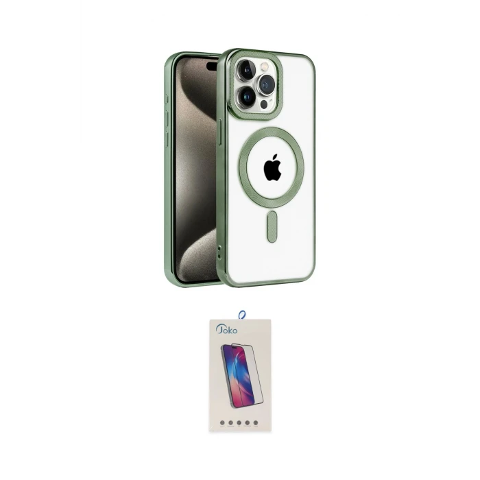 ieg™ iPhone 14 Pro Max Kılıf Eksen Form Koleksiyonu - Siyah Joko 5D Cam