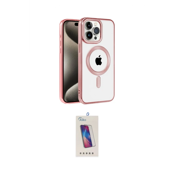 ieg™ iPhone 14 Pro Max Kılıf Eksen Form Koleksiyonu - Siyah Joko 5D Cam
