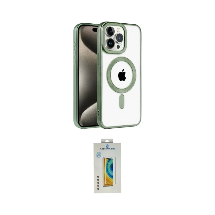 ieg™ iPhone 14 Pro Max Kılıf Eksen Form Koleksiyonu - Siyah Polymer Nano Ekran Koruyucu