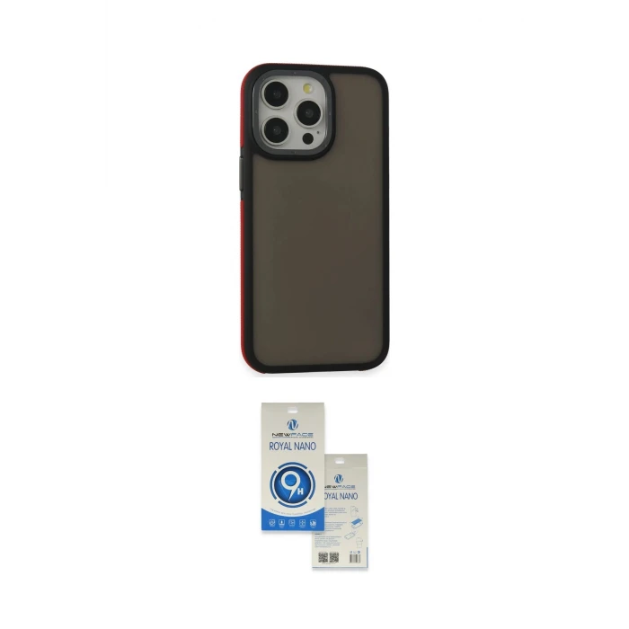 ieg™ iPhone 14 Pro Max Kılıf Eksen Işık - Şeffaf Royal Nano Ekran Koruyucu