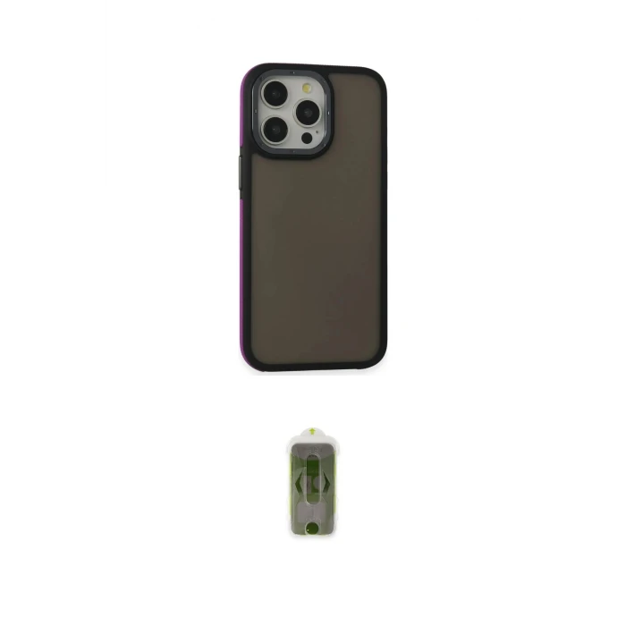 ieg™ iPhone 14 Pro Max Kılıf Eksen Işık - Siyah Joko Magic 5D Hayalet Cam