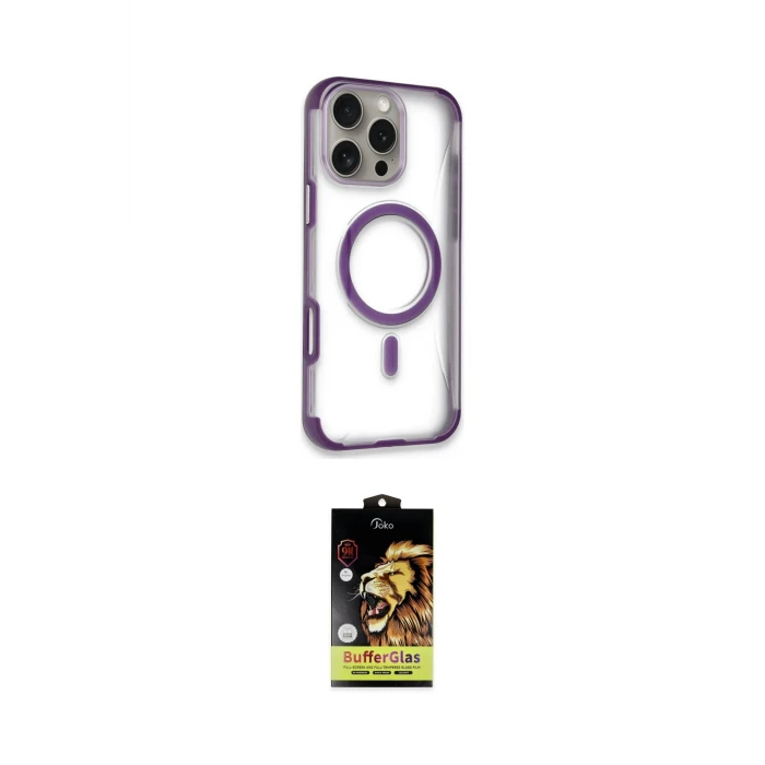 ieg™ iPhone 14 Pro Max Kılıf Eksen Klasik Koleksiyonu - Siyah Buffer Cam Ekran Koruyucu