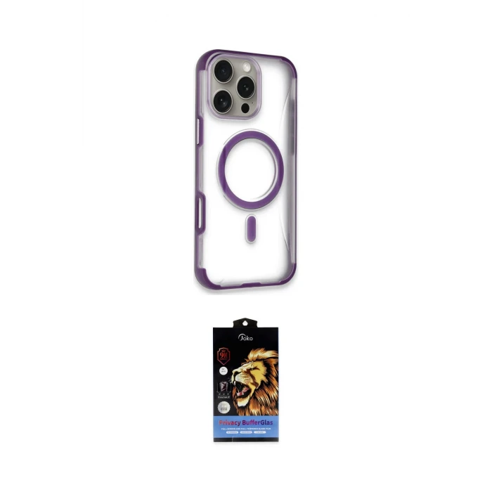 ieg™ iPhone 14 Pro Max Kılıf Eksen Klasik Koleksiyonu - Siyah Buffer Hayalet Cam Ekran Koruyucu