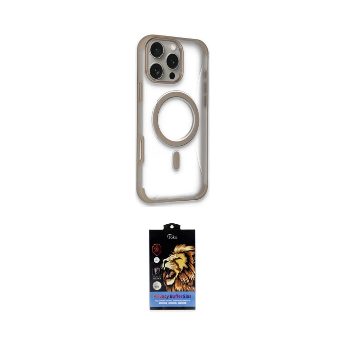 ieg™ iPhone 14 Pro Max Kılıf Eksen Klasik Koleksiyonu - Siyah Buffer Hayalet Cam Ekran Koruyucu