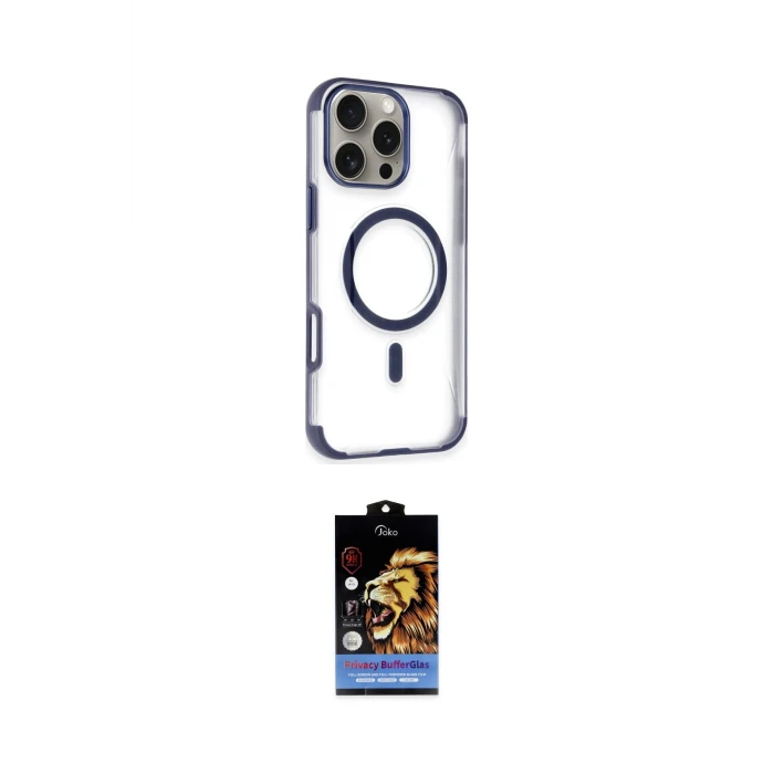ieg™ iPhone 14 Pro Max Kılıf Eksen Klasik Koleksiyonu - Siyah Buffer Hayalet Cam Ekran Koruyucu
