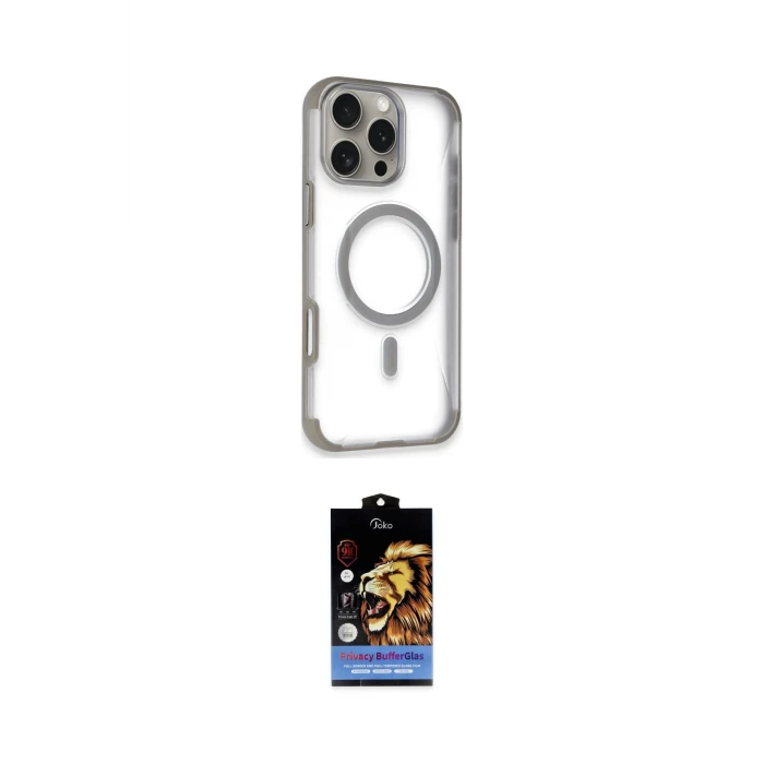 ieg™ iPhone 14 Pro Max Kılıf Eksen Klasik Koleksiyonu - Siyah Buffer Hayalet Cam Ekran Koruyucu