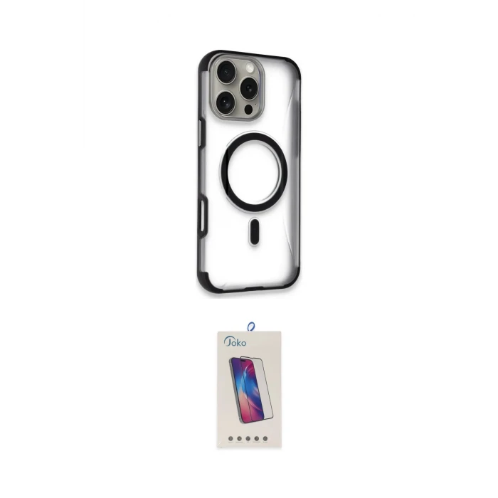 ieg™ iPhone 14 Pro Max Kılıf Eksen Klasik Koleksiyonu - Siyah Joko 5D Cam