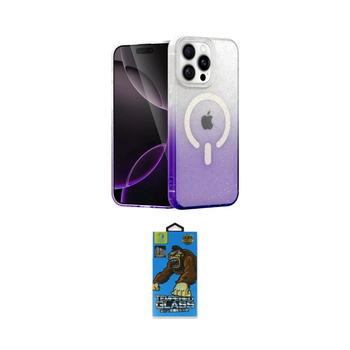 ieg™ iPhone 14 Pro Max Kılıf Eksen Minimal Özel Seri - Siyah 18D Cam Ekran Koruyucu