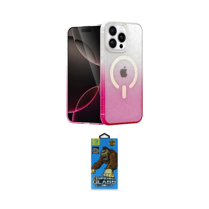 ieg™ iPhone 14 Pro Max Kılıf Eksen Minimal Özel Seri - Siyah 18D Cam Ekran Koruyucu