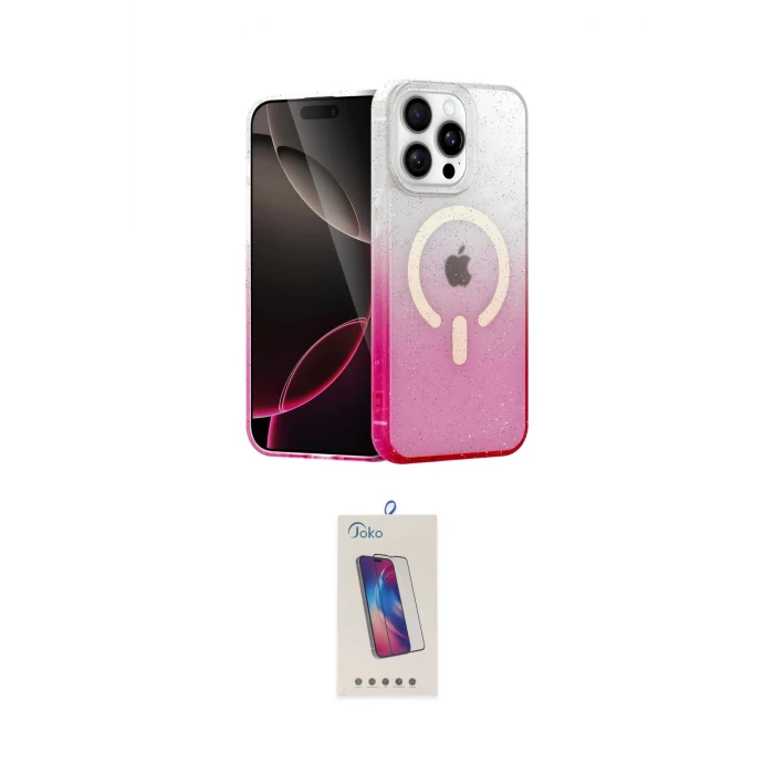 ieg™ iPhone 14 Pro Max Kılıf Eksen Minimal Özel Seri - Siyah Joko 5D Cam