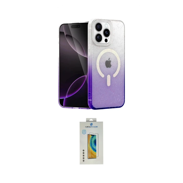 ieg™ iPhone 14 Pro Max Kılıf Eksen Minimal Özel Seri - Siyah Polymer Nano Ekran Koruyucu