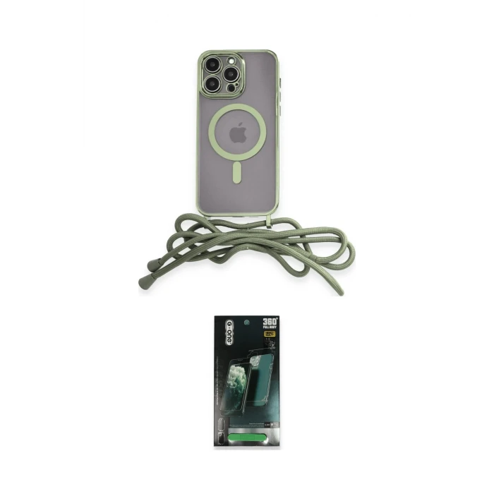 ieg™ iPhone 14 Pro Max Kılıf Eksen Özel Seri - Şeffaf 360 Full Body Arka Koruyucu