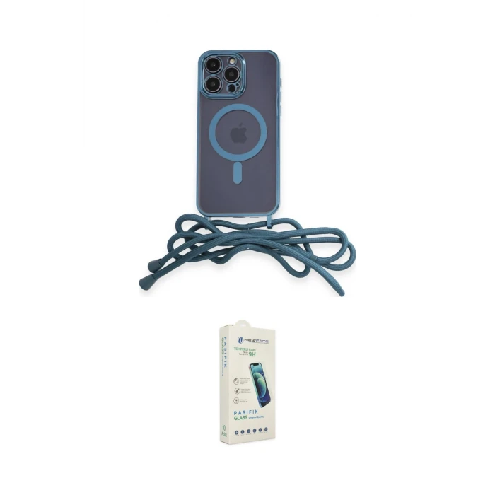 ieg™ iPhone 14 Pro Max Kılıf Eksen Özel Seri - Şeffaf Pasifik Cam Ekran Koruyucu