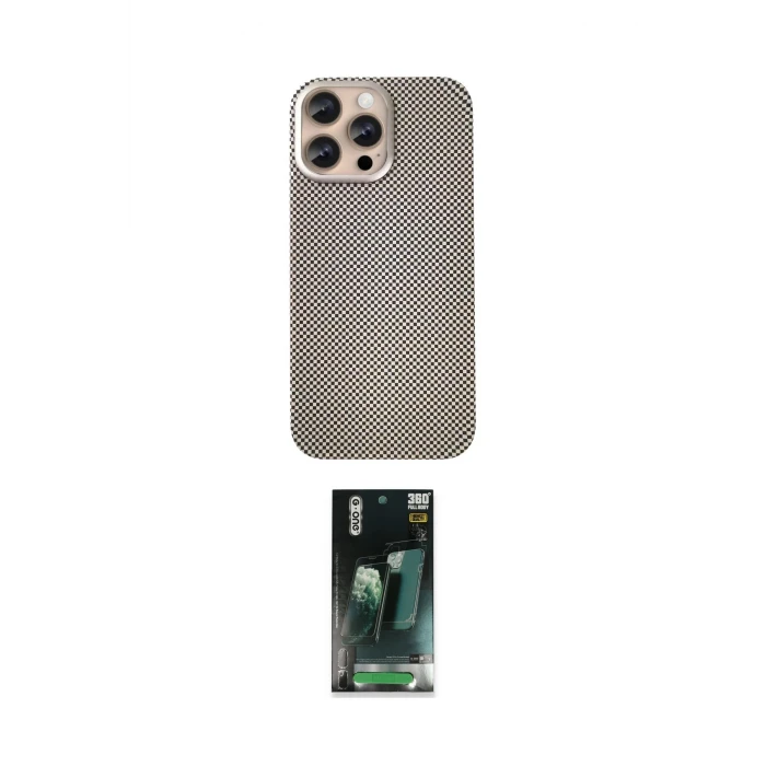 ieg™ iPhone 14 Pro Max Kılıf Eksen Prime - Siyah 360 Mat Full Body Arka Koruyucu