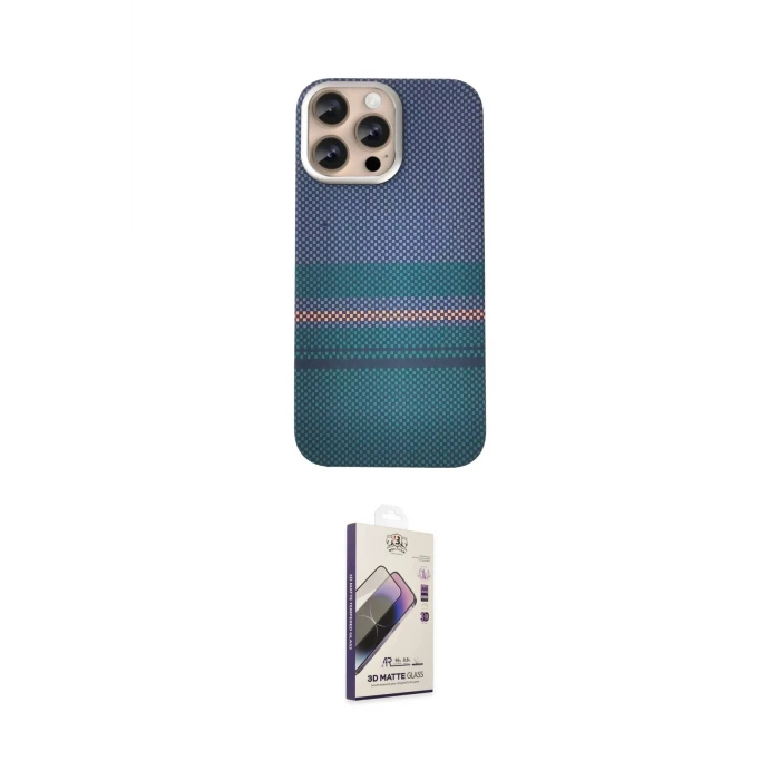 ieg™ iPhone 14 Pro Max Kılıf Eksen Prime - Siyah Bilvis 3D Mat Cam Ekran Koruyucu