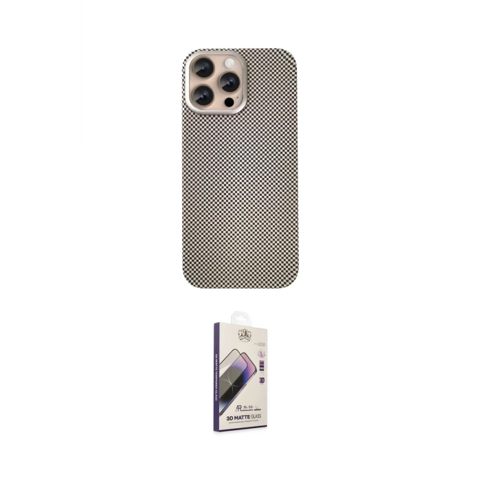 ieg™ iPhone 14 Pro Max Kılıf Eksen Prime - Siyah Bilvis 3D Mat Cam Ekran Koruyucu