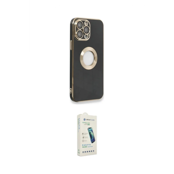 ieg™ iPhone 14 Pro Max Kılıf İz Form Serisi - Şeffaf Pasifik Cam Ekran Koruyucu