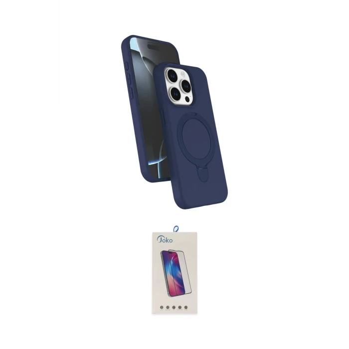 ieg™ iPhone 14 Pro Max Kılıf İz Işık Koleksiyonu - Siyah Joko 5D Cam