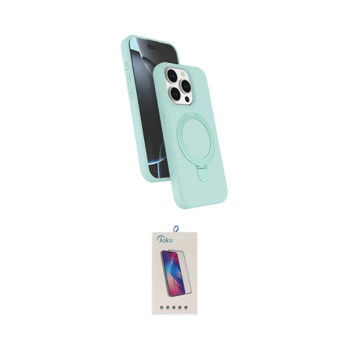 ieg™ iPhone 14 Pro Max Kılıf İz Işık Koleksiyonu - Siyah Joko 5D Cam