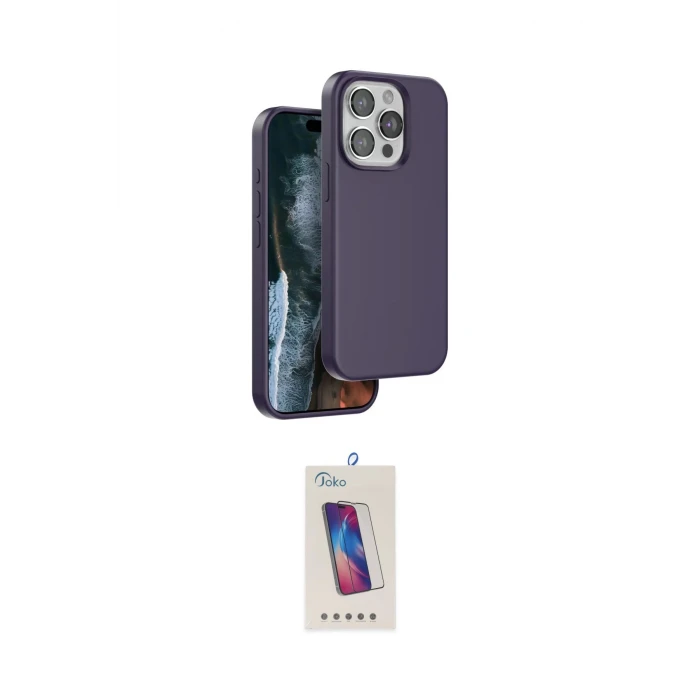 ieg™ iPhone 14 Pro Max Kılıf Kıvılcım Çizgi Serisi - Siyah Joko 5D Cam