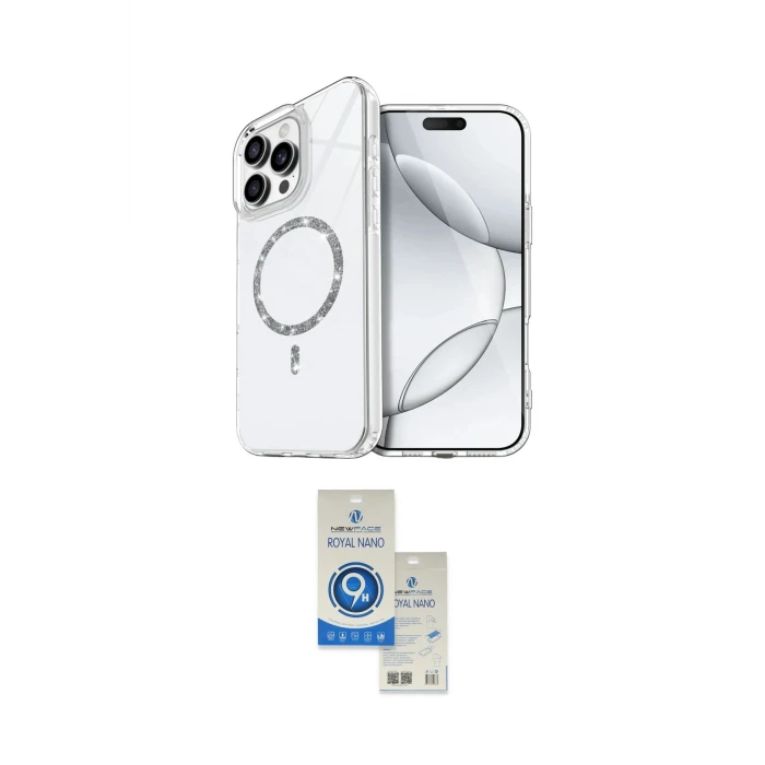 ieg™ iPhone 14 Pro Max Kılıf Kıvılcım Form Prime - Şeffaf Royal Nano Ekran Koruyucu