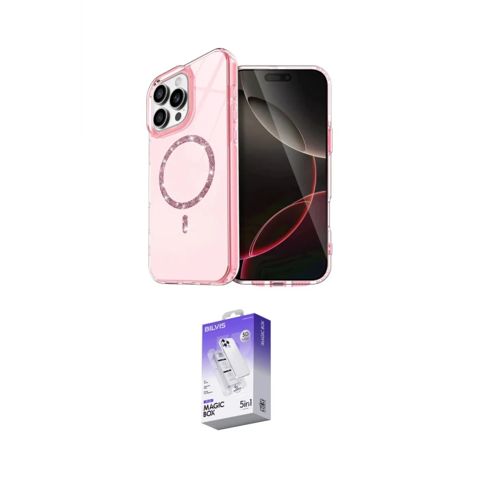 ieg™ iPhone 14 Pro Max Kılıf Kıvılcım Form Prime - Siyah Bilvis 5in1 3D Magic Cam Ekran Koruyucu