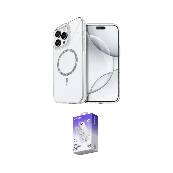 ieg™ iPhone 14 Pro Max Kılıf Kıvılcım Form Prime - Siyah Bilvis 5in1 3D Magic Cam Ekran Koruyucu