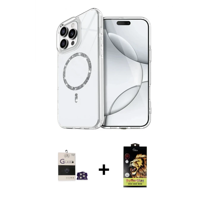 ieg™ iPhone 14 Pro Max Kılıf Kıvılcım Form Prime - Siyah Buffer Cam Ekran Koruyucu + Bilvis Titan Kamera Lens - GS