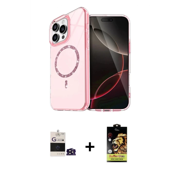 ieg™ iPhone 14 Pro Max Kılıf Kıvılcım Form Prime - Siyah Buffer Cam Ekran Koruyucu + Bilvis Titan Kamera Lens - DNMR