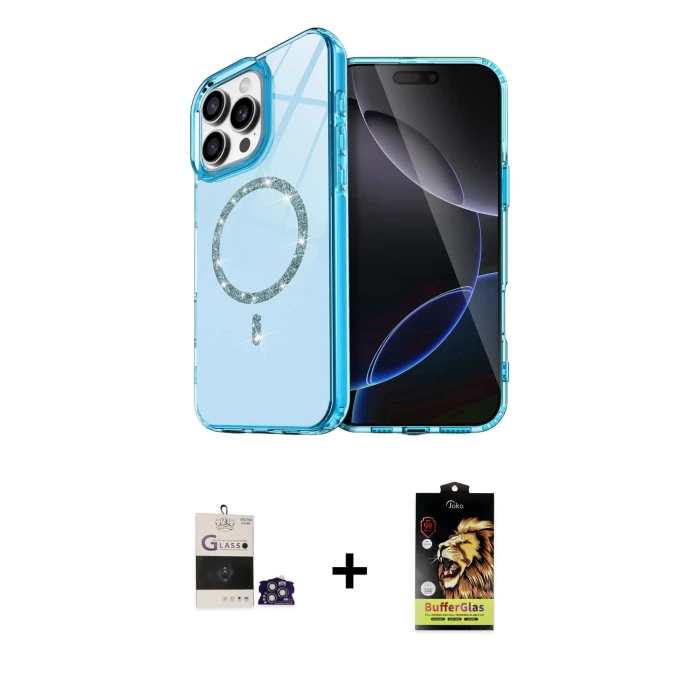 ieg™ iPhone 14 Pro Max Kılıf Kıvılcım Form Prime - Siyah Buffer Cam Ekran Koruyucu + Bilvis Titan Kamera Lens - GS